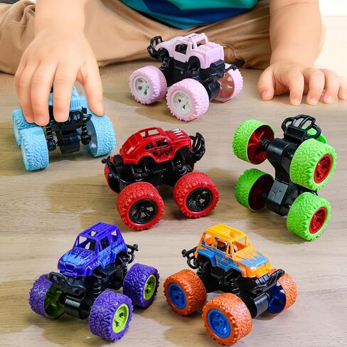 Monster Truck Toys for Kids Boys Girls Toddlers 3, 4, 5, 6, 7, 8 Years Old, Friction Powered Monster Truck Party Favor Toy Cars Vehicles, Sand Beach Toys Gifts (6 Pack) in Kuwait