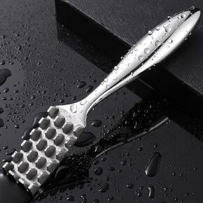 Fish Scaler Set, Premium Fish Descaler Tool, Stainless Steel Fish Scale Remover with Serrated Sawtooth Ergonomic Handle for Kitchen, Seafood Markets (Fish Scaler + 2 Pack Fish Bone Tweezers) in Kuwait
