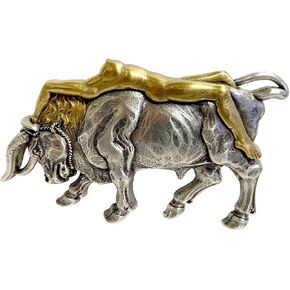 Western Lady Bull Texas Longhorn Steer Head Belt Buckle Fits 1-1/2"(38mm) Multi-Style Options in Kuwait