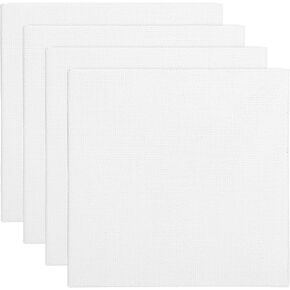 PATIKIL 7x7 Canvas Boards for Painting, 4Pack 100% Cotton Square Triple Primed Stretched Blank Canvas Panel for Acrylic, Oil, Tempera Paints, White in Kuwait