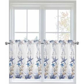 Yellow Lemon Kitchen Curtain,Spring Fern Green Leaves Exotic Branch Small Short Cafe Tiers Curtains Drape, 2 Panel Yummy Delicious Fruit Rod Pocket Drapery Panels 42W*45H inch,2Panels 84x45 in Kuwait