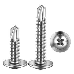 ZAMBASE（100pcs） Silver Crosshead #8x1-1/4 for Sheet Metal Self-Tapping Screws 410 Stainless Steel Truss Head High-Strength Quick Tapping Screws (Silver #8x1-1/4) in Kuwait