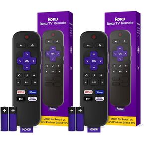 Roku Remote (Official Manufacturer Product) | TV Remote Control with TV Controls, Simple Setup, & Pre-Set App Shortcuts - Replacement Remote Compatible with Roku TV Models ONLY in Kuwait