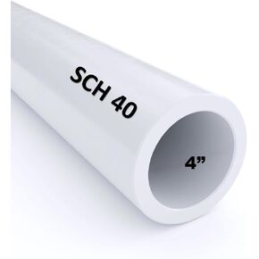4" Schedule 40 PVC Pipe (Cut to Custom Lengths) (4" x 5') in Kuwait