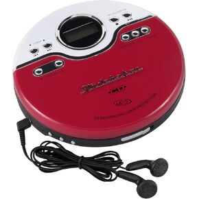 Studebaker SB3703RB Joggable Personal CD/MP3 Player with Audio Book Compatibility, Bookmark Feature and FM PLL Radio - Red/Black in Kuwait