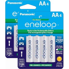 Eneloop Panasonic BK-3MCCA4BA AA 2100 Cycle Ni-MH Pre-Charged Rechargeable Batteries, 4-Battery Pack in Kuwait