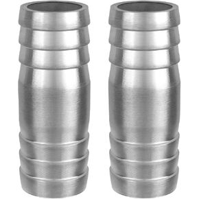 Stainless Steel 3/4" to 3/4" Hose Barb Fittings Splicer Mender Round Union Coupler Adapter Splicer Mender Union Air Water Fuel (Pack of 2) in Kuwait