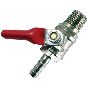1/4" Barb Air / CO2 Shutoff Valve-1/4 NPT x, Silver in Kuwait