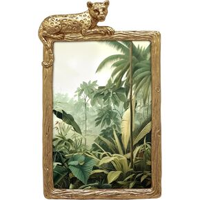 Leopard Photo Frame / 4x6 In | For Vertical Display on Tabletops | Perfect for Home Decor, Wedding, Graduation, Or Any Milestone Photos (Gold) in Kuwait