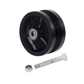 4"x1-1/2" Cast Iron V Groove Caster Wheel with Straight Roller Bearing Capacity 2400 lbs (4"x1-1/2", 4 Black Wheels) in Kuwait