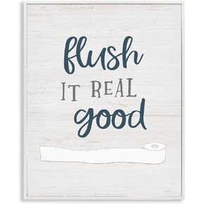 Stupell Industries Brush It Real Good Phrase Dental Hygiene Humor، صممتها ناتالي كاربنتيري لوحة جدارية مؤطرة باللون الأسود، 16 × 20، أزرق in Kuwait