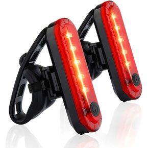 Bike Tail Light (2 Packs), USB Rechargeable LED Bicycle Rear Light, Ultra Bright Waterproof Bike Light for Cycling Safety, Red/Green/Blue 7 Light Modes Fits on Any Road or Mountain Bike in Kuwait