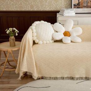 غطاء أريكة لأريكة Loveseat و3 مقاعد، غطاء أريكة لأريكة فوتون وأريكة على شكل حرف L، أغطية أريكة للكلاب، أغطية أريكة قابلة للغسل لغرفة المعيشة، مقاس XX-Large، 71 بوصة × 134 بوصة، أبيض in Kuwait