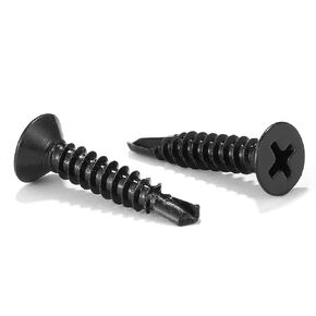 #8 x 1-1/4" Sheet Metal Screws 100Pcs 410 Stainless Steel Flat Head Fast Self Tapping Screws Black Oxide by SG TZH in Kuwait