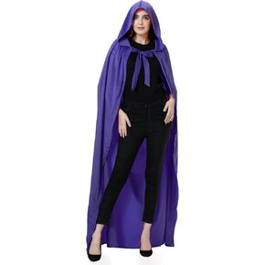 Colorful House Long and Deluxe Velvet Cloak with Hood,Unisex Adult Witch Wizard Halloween Cosplay Cape for Women and Men in Kuwait