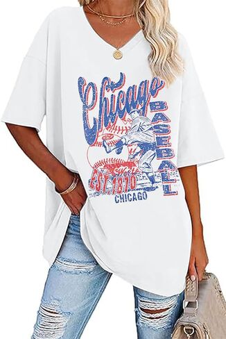 Baseball Mom Shirt Womens Oversized Baseball Mama Tops Embroidery Softball Season T-Shirts Baseball Gift Clothes in Kuwait