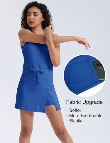 Womens Workout Romper Tennis Dress Built in Shorts Onesie Open Back Jumpsuits Athletic Dresses in Kuwait