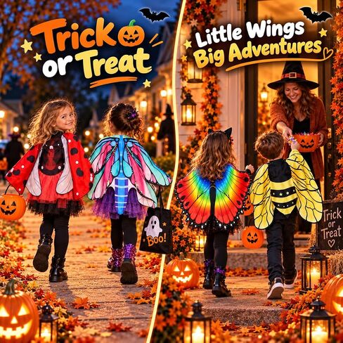 iROLEWIN Toddler-Kids Butterfly-Wings-Costume for Girls Dress-Up Bee-Ladybug-Costume as Boys Play Party Toys Dragonfly Gifts in Kuwait