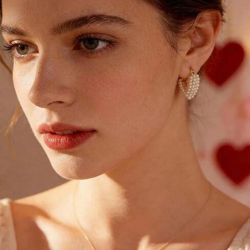 Sonateomber Small Heart Hoop Earring for Women Teen Girls, Valentine Love Huggie Earing Wedding Prom Hypoallergenic Fashion Jewelry Gift. in Kuwait