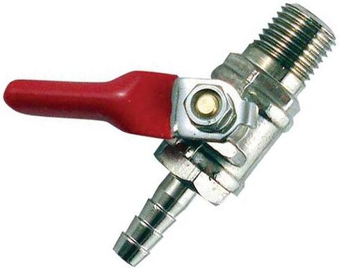 1/4" Barb Air / CO2 Shutoff Valve-1/4 NPT x, Silver in Kuwait