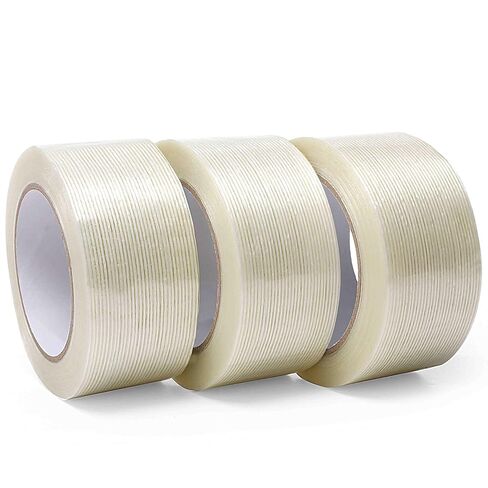 Valley'sYuMiao 6 Pack Mono Filament Strapping Tape, 2 in×60yds, Reinforced Strapping Fiberglass Packing, Clear Heavy Duty Wearproof Tape, Extra Thickness 5.5 mils in Kuwait