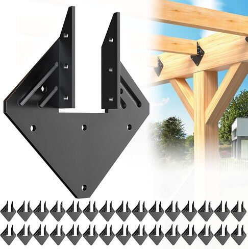 20 pcs Hurricane Ties for Rafters,Galvanized Hurricane Straps,18-Gauge Rafter Tie Brackets Connectors,Hurricane Clips for Roofing Trusses Wood Timber,Seismic Joist Hangers,Roof Brackets in Kuwait