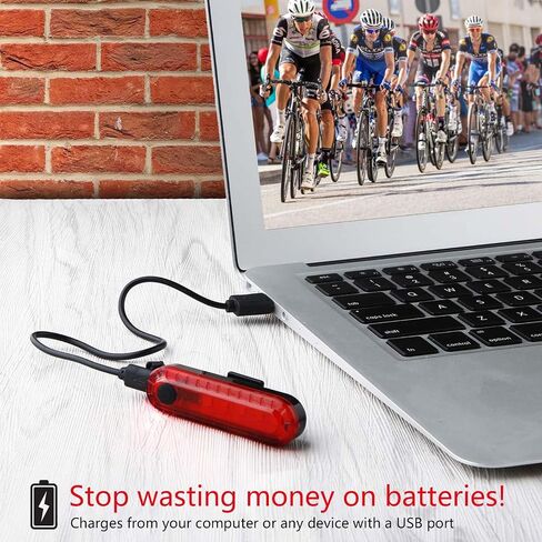 Bike Tail Light (2 Packs), USB Rechargeable LED Bicycle Rear Light, Ultra Bright Waterproof Bike Light for Cycling Safety, Red/Green/Blue 7 Light Modes Fits on Any Road or Mountain Bike in Kuwait