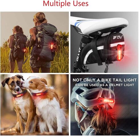 Bike Tail Light (2 Packs), USB Rechargeable LED Bicycle Rear Light, Ultra Bright Waterproof Bike Light for Cycling Safety, Red/Green/Blue 7 Light Modes Fits on Any Road or Mountain Bike in Kuwait