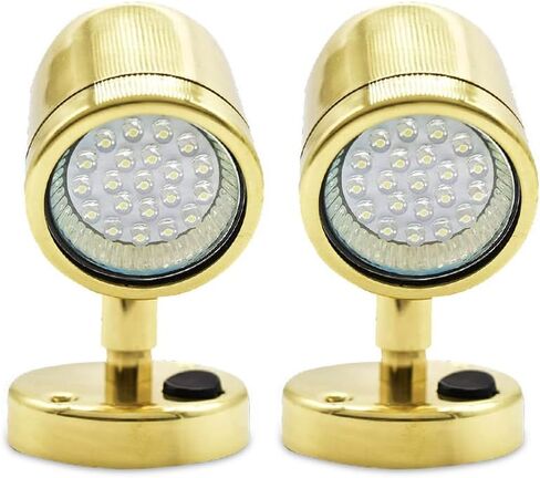 مخطط قراءة كابينة الرأس الدوارة النحاسية من MARINE CITY، ضوء LED MR 16-3 W لمشاة البحرية - القوارب - اليخوت - السفن (عبوة من 1) in Kuwait
