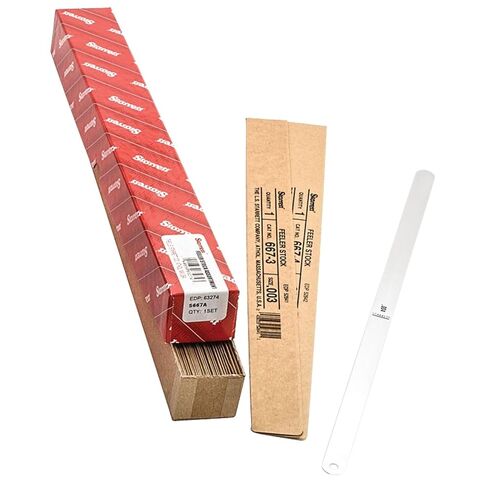 Starrett Tempered Steel Thickness Gage or Feeler Stock Assortment with No Locking Device - Ideal for Professionals and Home Improvement - 001"-.030" Range, 32 Leaves - S667A in Kuwait