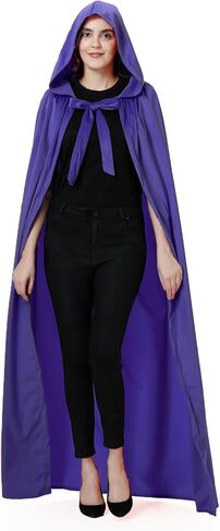 Colorful House Long and Deluxe Velvet Cloak with Hood,Unisex Adult Witch Wizard Halloween Cosplay Cape for Women and Men in Kuwait