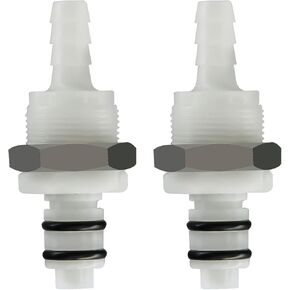 2PCS 1/4" 3/8" 5/16" Plastic Tube in-line Hose Quick Connector with Shut-Off valve, Panel Mounting Quick Release Coupling, Male Quick Connect Barbed Fittings (2x Male Connector) in Kuwait
