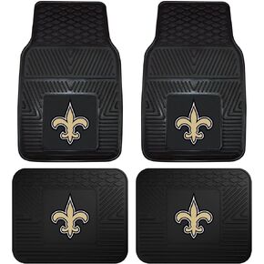Fanmats New Orleans Saints Set of 4 Car Mats for Cars, SUV, Pickups - All Weather Technology Protection, Deep Reservoir Design, Universal Fit - 3D NFL Team Logo - 29"x17" Front - 14"x17" Rear Mat in Kuwait