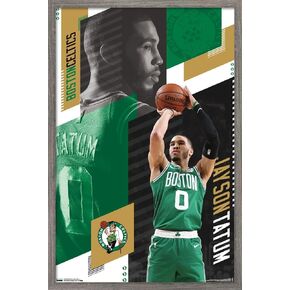 Trends International NBA Boston Celtics - Jayson Tatum 19 Wall Poster, 14.725" x 22.375", Black Framed Version in Kuwait