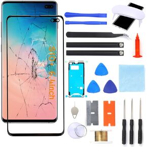 S10+ Screen Replacement, Front Glass Outer Repair Kit Compatible with Samsung Galaxy S10+ Plus SM-G975 Series 6.4"(No LCD & Touch Digitizer) in Kuwait