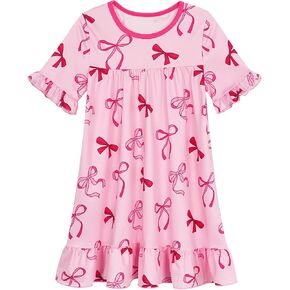 COTRIO 2 Pack Girls Nightgowns Toddler Princess Night Dress Pajamas Nightshirts Sleepwear Night Gowns Sleep Clothes for Kids in Kuwait