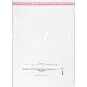 20" X 20" - 100 Pack - Self Seal Poly Bags With Suffocation Warning, With Resealable Adhesive, For Storing, Packaging & Shipping T-Shirts Clothing & More, FBA Compliant in Kuwait