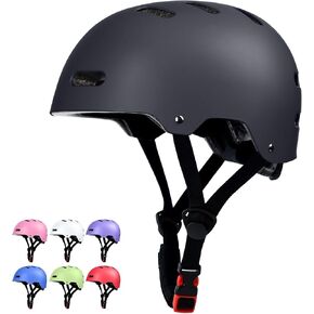 Skateboard Bike Helmet for Adults Women Men Youth Kids (2-3-5-8-14+ Years Boys Girls) - Lightweight Multi-Sport Adjustable Helmets for Bicycle Skateboard Scooter Skate Cycling in Kuwait