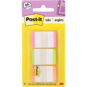 Post-it Tabs, 1 in, Lined, Pink, Green, Orange, 22 Tabs/Color, 66 Tabs/On-the-Go Dispenser (686L-PGO) in Kuwait