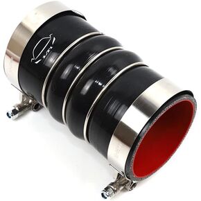 Heavy Duty Silicone Hose Boot Kit 4-Ply Reinforced High Temperature 3" ID Charger Air Cooler CAC Hose 6" Length With T Bolt Clamp (3.25", BLACK) in Kuwait