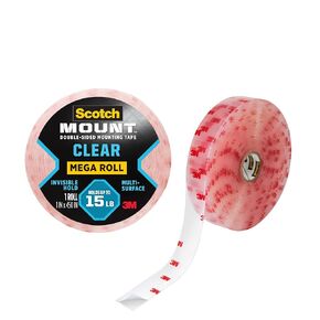 Scotch Double Sided Tape, Clear Mounting Tape, 1 Roll Adhesive Tape, 1 in x 450 in (37.5 ft), Holds Up To 15 Lbs., Features 3M Industrial Strength Adhesive (410-LongDC) in Kuwait