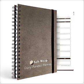 SaltWrap Daily Fitness Planner – Workout Planner & Log Book – Exercise Gym Notebook – Wellness, Health, Nutrition, and Food Plan Tracker – Weight Loss Goal Tracking (Daily + Weekly) in Kuwait