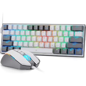 Redragon K617 Rapid Trigger Gaming Keyboard, 60% 61 Keys Wired Mechanical Keyboard w/Hyper-Fast Actuation, Dedicated Magnetic Switch, Actuation Point Adjustable, 8K Hz Polling Rate, Misty Grey in Kuwait