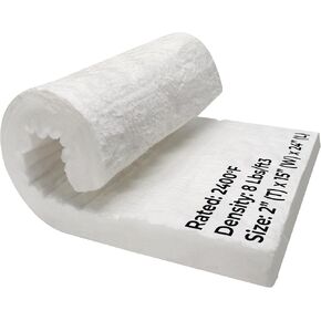 Ceramic Fiber Blanket Insulation - 8# 2400F - 2" x 24" x 75" - High Temperature Fireproof Insulation Blanket for Stove Forge Furnace Kiln Fireplace Pizza Oven Chimney Boiler Dishwasher, and More in Kuwait