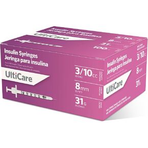 UltiCare Insulin Syringes 1/2 mL - 31G x 8mm 100 Count Box in Kuwait