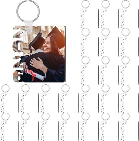 Trnayi 24 قطعة سلاسل المفاتيح التخرج التسامي فئة هدايا التخرج نقل الحرارة سلاسل المفاتيح DIY (نمط غراد 2024) in Kuwait