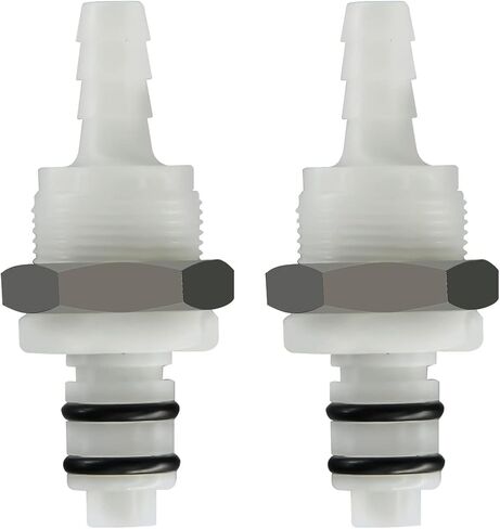 2PCS 1/4" 3/8" 5/16" Plastic Tube in-line Hose Quick Connector with Shut-Off valve, Panel Mounting Quick Release Coupling, Male Quick Connect Barbed Fittings (2x Male Connector) in Kuwait