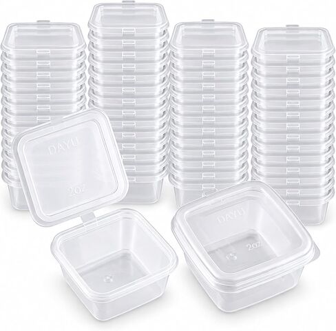 Square-shaped Disposable Sauce Cup Set - All-in-One Design with 4 Size Options, Convenient for Carrying and Use (1 oz.) in Kuwait