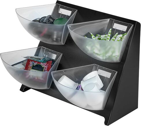 Restaurantware Met Lux 15.4 x 13.4 x 14.6 Inch Coffee Accessory Caddy 1 Premium Coffee And Condiment Organizer - 4 Compartments Removable Compartments White Stainless Steel Breakroom Organizer in Kuwait