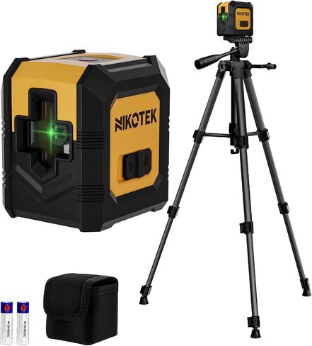 Laser Level Self-Leveling Green Beam Horizontal and Vertical Cross-Line Laser for Home Decoration Carrying Pouch, Battery Included in Kuwait